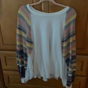 Free people striped sleeve top